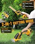 EWORK 21V Cordless Hedge Trimmer & Grass Shears 2-in-1 Handheld Small Electric Bush Trimmer with 2.0Ah Battery and Charger, Battery Powered Shrub Trimmer for Garden, Yard, Lawn Maintenance