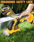 EWORK 21V Cordless Hedge Trimmer & Grass Shears 2-in-1 Handheld Small Electric Bush Trimmer with 2.0Ah Battery and Charger, Battery Powered Shrub Trimmer for Garden, Yard, Lawn Maintenance