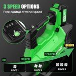 Cordless Leaf Blower – 3-Speed Settings, 580 CFM / 160 MPH Powerful Electric Blower with 2 × 4.0Ah Batteries and Charger, Ideal for Lawn Maintenance, Yard Work, and Garage Cleanup