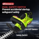 Neuradical 21V Cordless Hedge Trimmer with Battery, 20 Inch Steel Blade, Bush Trimmer Cordless, 2Ah Battery and Charger Included, Green