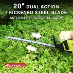 Neuradical 21V Cordless Hedge Trimmer with Battery, 20 Inch Steel Blade, Bush Trimmer Cordless, 2Ah Battery and Charger Included, Green