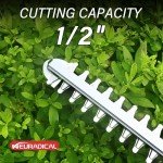 Neuradical 21V Cordless Hedge Trimmer with Battery, 20 Inch Steel Blade, Bush Trimmer Cordless, 2Ah Battery and Charger Included, Green