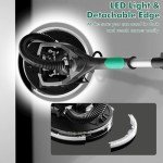 Electric Drywall Sander with Vacuum Dust Collector, IMQUALI® 9.5Amp Popcorn Ceiling Removal Tool with Variable Speed 600-2600RPM, Extendable Handle, LED Light, 12pcs Sanding Discs, Green