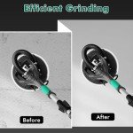 Electric Drywall Sander with Vacuum Dust Collector, IMQUALI® 9.5Amp Popcorn Ceiling Removal Tool with Variable Speed 600-2600RPM, Extendable Handle, LED Light, 12pcs Sanding Discs, Green