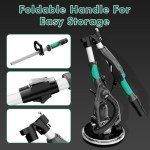 Electric Drywall Sander with Vacuum Dust Collector, IMQUALI® 9.5Amp Popcorn Ceiling Removal Tool with Variable Speed 600-2600RPM, Extendable Handle, LED Light, 12pcs Sanding Discs, Green