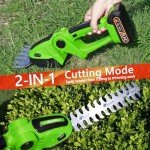 Hedge Trimmer Cordless with Battery and Charger 21V Electric Brush Grass Shrub Trimmer 2 in 1 Handheld Mini Grass Shears Grass Cutter Battery Powered Hedge Trimmer