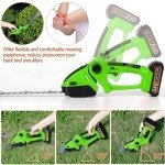 Hedge Trimmer Cordless with Battery and Charger 21V Electric Brush Grass Shrub Trimmer 2 in 1 Handheld Mini Grass Shears Grass Cutter Battery Powered Hedge Trimmer