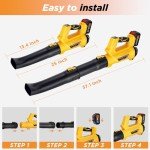 Leaf Blower Cordless, 21V 5.2Ah Battery & Charger, 6 Speed Modes, Digital Display, 500CFM/150MPH Electric Cordless Leaf Blower for Lawn Care, Leaf Blowing, Dust & Snow Removal