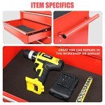 DNA MOTORING TOOLS-00263 5-Drawer Plastic Top Rolling Tool Cabinet with Keyed Locking System,13" D x 24.5" W x 30.5" H,Red