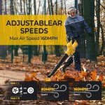 Cordless Leaf Blower for Dw 20V Battery,Electric Leaf Blower Up to 150MPH,2 Speed Mode,180CFM High Speed Small Leaf Blower for Lawn Care, Patio, Blowing Leave（Battery Not Included）