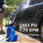 1.76 GPM Electric Pressure Washer, 2465 Max PSI Power Washer with Stainless Steel Wand, 4 Spray Nozzles, Built-in 0.9L Detergent Tank, 20 Ft Hose, 35 Ft Power Cord for Cars, Driveway, Home Cleaning