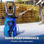 1.76 GPM Electric Pressure Washer, 2465 Max PSI Power Washer with Stainless Steel Wand, 4 Spray Nozzles, Built-in 0.9L Detergent Tank, 20 Ft Hose, 35 Ft Power Cord for Cars, Driveway, Home Cleaning