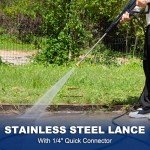 1.76 GPM Electric Pressure Washer, 2465 Max PSI Power Washer with Stainless Steel Wand, 4 Spray Nozzles, Built-in 0.9L Detergent Tank, 20 Ft Hose, 35 Ft Power Cord for Cars, Driveway, Home Cleaning