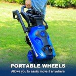 1.76 GPM Electric Pressure Washer, 2465 Max PSI Power Washer with Stainless Steel Wand, 4 Spray Nozzles, Built-in 0.9L Detergent Tank, 20 Ft Hose, 35 Ft Power Cord for Cars, Driveway, Home Cleaning