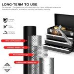 Gornoxblif 3 Drawer Metal Tool Box, Portable Metal Tool Box with EVC Liners and Latches Closure, Heavy Duty Steel Tool Chest with Ball Bearing Opening and Powder Coated Finish, Black