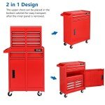 TUFFIOM 5-Drawer Rolling Tool Chest, Tool Storage Cabinet w/Drawers, Lockable Wheels, Detachable Top & Adjustable Shelf, Mechanic Tool Organizer Box for Garage, Workshop, Warehouse & Repair Shop
