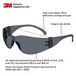 3M Safety Glasses, Virtua, 20 Pair, ANSI Z87, Unisex, Gray Hard Coat Lens, Gray Frame, Affordable Eye Protection, Lightweight, Wraparound Coverage, UVA, UVB, UVC