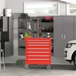 7-Drawer Rolling Tool Chest with Wheels, Tool Box with Locking System and Sliding Drawers, Tool Box Organizer for Garage, Warehouse, Workshop(Red)