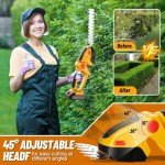 Hedge Trimmer Cordless with 21V Battery - 2 in 1 Electric Shrubbery Trimmer, Handheld Grass Shear Cutter Lightweight-Mini-Grass-Trimmer Bush Trimmer for Garden Yard Lawn Pruning