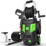 Electric Pressure Washer, 5000PSI Max 3.6 GPM 20FT Hose,35FT Power Cord 4 Different Tips Foam Cannon Power Washer
