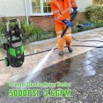 Electric Pressure Washer, 5000PSI Max 3.6 GPM 20FT Hose,35FT Power Cord 4 Different Tips Foam Cannon Power Washer