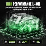 Leaf Blower Cordless 21V Powerful Electric Leaf Blower with 2 Batteries and Charger, 3.0Ah Lightweight Battery Powered Leaf Blowers for Lawn, Yard Cleaning Blows Leaves, Dust, Snow