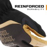 Mechanix Wear: Durahide Leather FastFit Work Glove with Elastic Cuff for Secure Fit, Utility Gloves for Multi-Purpose Use, Abrasion Resistant, Safety Gloves for Men (Brown, Large)