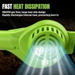 Leaf Blower Cordless 21V Powerful Electric Leaf Blower with 2 Batteries and Charger, 3.0Ah Lightweight Battery Powered Leaf Blowers for Lawn, Yard Cleaning Blows Leaves, Dust, Snow