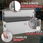 YITAMOTOR 48 Inch Truck Bed Tool Boxes Heavy Duty Aluminum with Sliding Shelf, Diamond Plate ToolBox for Pick Up Truck RV Trailer, Chest Storage Organizer with Lock and Keys