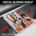 YITAMOTOR 48 Inch Truck Bed Tool Boxes Heavy Duty Aluminum with Sliding Shelf, Diamond Plate ToolBox for Pick Up Truck RV Trailer, Chest Storage Organizer with Lock and Keys