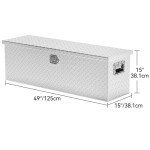 YITAMOTOR 48 Inch Truck Bed Tool Boxes Heavy Duty Aluminum with Sliding Shelf, Diamond Plate ToolBox for Pick Up Truck RV Trailer, Chest Storage Organizer with Lock and Keys