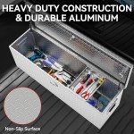 YITAMOTOR 48 Inch Truck Bed Tool Boxes Heavy Duty Aluminum with Sliding Shelf, Diamond Plate ToolBox for Pick Up Truck RV Trailer, Chest Storage Organizer with Lock and Keys