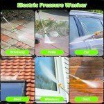 Electric Pressure Washer 4800 PSI 3.0 GPM High Power Washer with Anti-Tipping, 35FT Power Cord, Cleaning Machine with Foam Cannon for Cars Fences Driveways Patios Home Cleaning Green