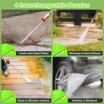 Electric Pressure Washer 4800 PSI 3.0 GPM High Power Washer with Anti-Tipping, 35FT Power Cord, Cleaning Machine with Foam Cannon for Cars Fences Driveways Patios Home Cleaning Green