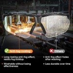 TICONN Anti-Fog Safety Glasses for Men and Women, ANSI Z87.1 Scratch Proof Eye Goggles with Adjustable Arms and UV Protection (Clear, 1PK)