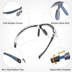 TICONN Anti-Fog Safety Glasses for Men and Women, ANSI Z87.1 Scratch Proof Eye Goggles with Adjustable Arms and UV Protection (Clear, 1PK)