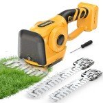 MtiolHig 11-inch Cordless Hedge Trimmer for DeWalt 20V Battery, 3-in-1 Handheld Electric Grass Shear & Shrub Trimmer with 3 Replacement Blades, Lightweight Bush Trimmer for Yard & Lawn, Garden Tool