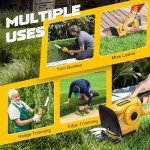 MtiolHig 11-inch Cordless Hedge Trimmer for DeWalt 20V Battery, 3-in-1 Handheld Electric Grass Shear & Shrub Trimmer with 3 Replacement Blades, Lightweight Bush Trimmer for Yard & Lawn, Garden Tool