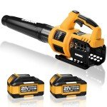 EWORK Cordless Leaf Blower 21V Electric Leaf Blower with (2) 3.0Ah Batteries and Fast Charger, Variable Speed, Turbo Mode, Battery Powered Handheld Leaf Blowers for Lawn Care and Clearance Yard Leaves