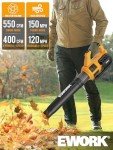 EWORK Cordless Leaf Blower 21V Electric Leaf Blower with (2) 3.0Ah Batteries and Fast Charger, Variable Speed, Turbo Mode, Battery Powered Handheld Leaf Blowers for Lawn Care and Clearance Yard Leaves