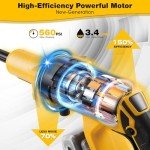 Cordless Pressure Washer, Max 560 PSI 20V Portable Power Washer with 2pcs Rechargeable 1500mAh Battery 6 in 1 Nozzles, High Pressure Washer for Car Fence Floor Patio Home Cleaning