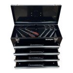 Workington Portable Metal Tool Chest with 4 Drawers, 20" 4-Drawer Tool Chest Cabinet with Ball Bearing Drawer Slides, Steel Tool Storage Box Organizer 4004 Black