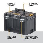 DEWALT TSTAK Tool Box, Extra Large Design, Removable Tray for Easy Access to Tools, Water and Debris Resistant (DWST17806)