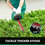 Litheli 20V Cordless Hedge Trimmer 20" (5/8" Cut) | 2.0Ah Battery & Charger Included | Lightweight Quiet Shrub/Bush Trimmer for Thick Branches, Yard, Garden(Battery & Charger Incl.)