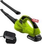 Mueller UltraStorm Leaf Blower Cordless Electric, 130 MPH 20 V Powerful Motor, 2 Speed Levels, 1hr Charge, Lightweight, Blowers for Lawn Care, Battery Powered Blower for Snow