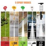 5000PSI Electric Pressure Washer - 2025 New Electric Power Washer with Upgraded 33ft Pressure Washer Hose Reel, Foam Cannon, 4 Nozzle Set, Power Washer for House/Patios/Car/Fence, Orange