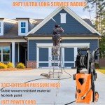 5000PSI Electric Pressure Washer - 2025 New Electric Power Washer with Upgraded 33ft Pressure Washer Hose Reel, Foam Cannon, 4 Nozzle Set, Power Washer for House/Patios/Car/Fence, Orange