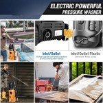 5000PSI Electric Pressure Washer - 2025 New Electric Power Washer with Upgraded 33ft Pressure Washer Hose Reel, Foam Cannon, 4 Nozzle Set, Power Washer for House/Patios/Car/Fence, Orange