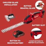 Electric Hedge Trimmer Cordless with Battery, 2 in 1 Handheld 24V Electric Grass Trimmer Hedge Shears/Grass, with Removable Rechargeable Lithium-Ion Battery and Charger