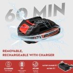 Electric Hedge Trimmer Cordless with Battery, 2 in 1 Handheld 24V Electric Grass Trimmer Hedge Shears/Grass, with Removable Rechargeable Lithium-Ion Battery and Charger